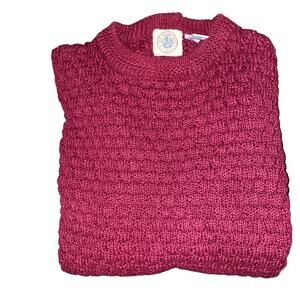 Vintage Cape Isle Knitters Cable knit Pullover preppy unisex Sweater Burgundy XL